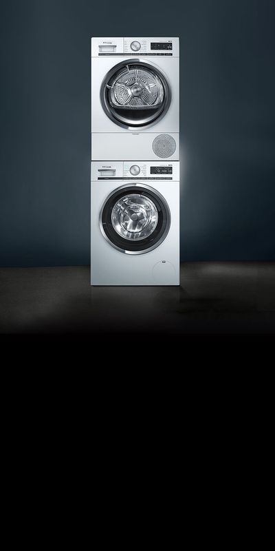 Stapelbare wasmachine en droogautomaat