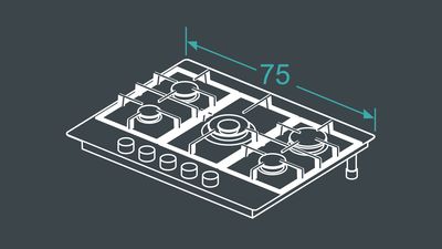 Tables de cuisson à gaz d'une largeur de 75 cm Siemens