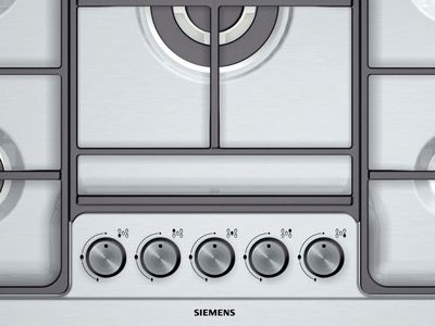 View gas hobs with a tempered glass / ceramic surface