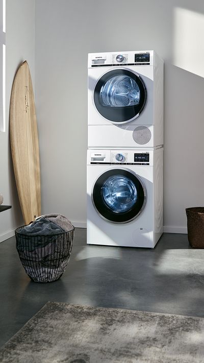 Stapelbare Siemens-Waschmaschine und -Trockner