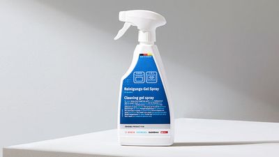 Siemens Reinigungsgel-Spraybehälter auf der Arbeitsplatte
