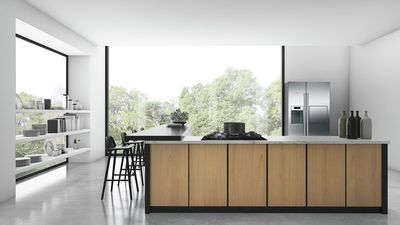 Black-fronted, spacious side-by-side fridge-freezers