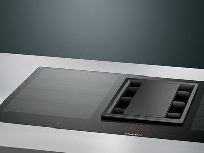 Siemens Home Connect afzuigkap en kookplaat detailfoto 