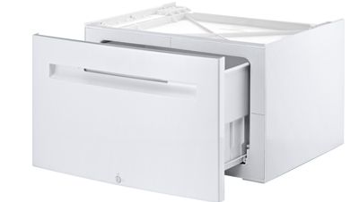 Washing machine pedestal with drawer
