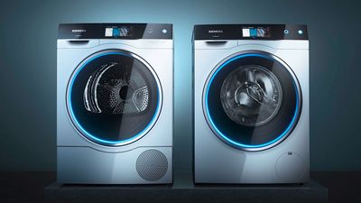 Siemens avantgarde Hauptseite Blauer Ring an Waschmaschine und Wärmepumpentrockner