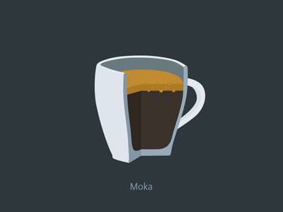 Querschnitt eines Mokka-Kaffees in einer Kaffeetasse