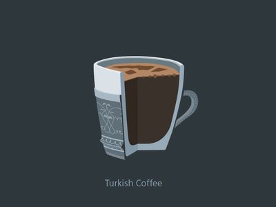 Querschnitt eines türkischen Kaffees in einer orientalisch gestalteten Tasse