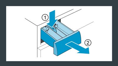 Assistenza Siemens Elettrodomestici - Guida passo dopo passo sulla pulizia del cassetto della lavatrice, fase 1