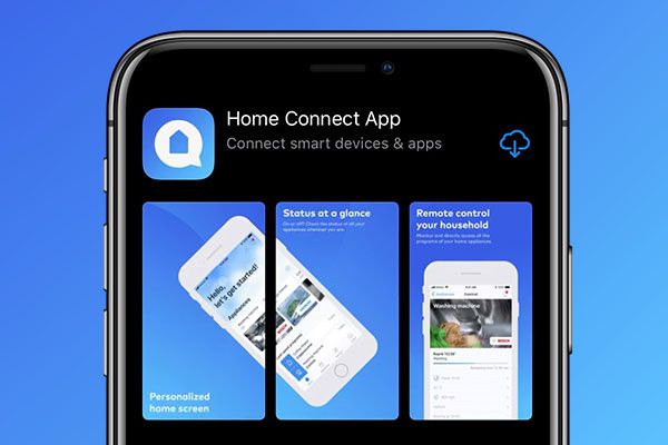 L'illustrazione mostra il download dell'app Home Connect.