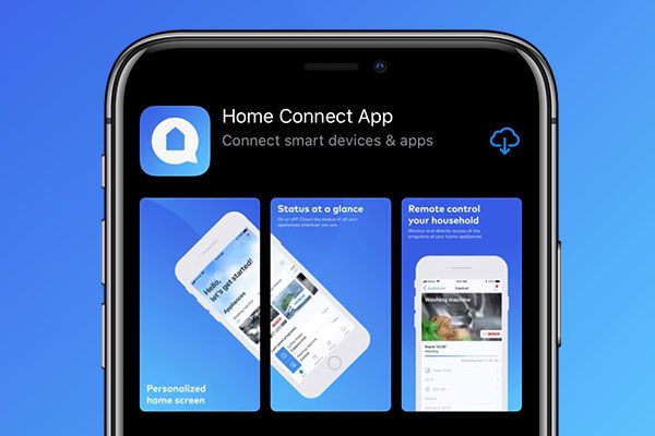 Die Illustration soll den Download der Home Connect App symbolisieren.