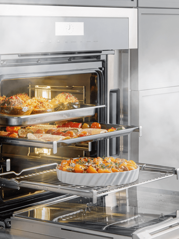 Thermador steam oven with food