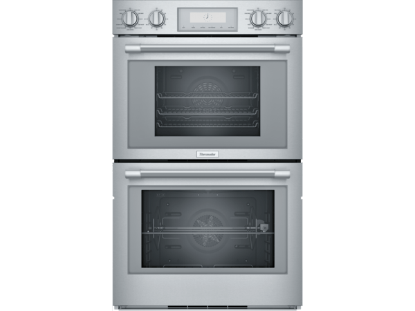 Thermador built-in double oven professional with steam rotisserie on the bottom capacity
