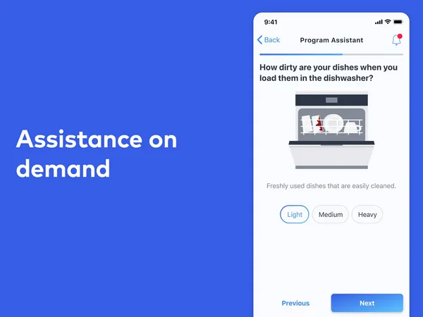 Assistance on demand - home connect app dishwasher
