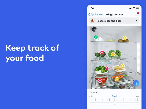 Kepp track of your food - home connect app fridge screen