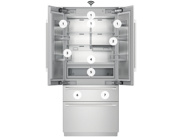 Réfrigérateur à porte française de 36 pouces avec congélateur dans le bas Thermador T36IT100NP