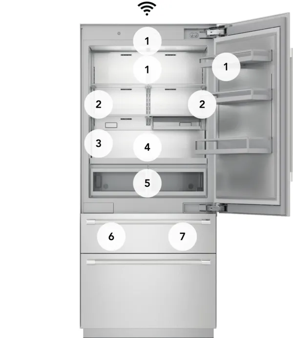 Réfrigérateur à une porte avec congélateur dans le bas de 36 pouces Thermador T36IB100SP