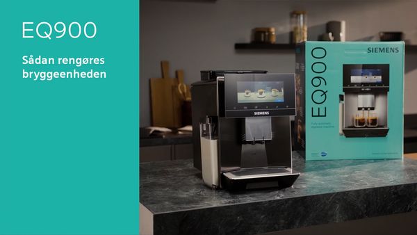 Rengøring af Siemens EQ900 kaffemaskinens bryggeenhed