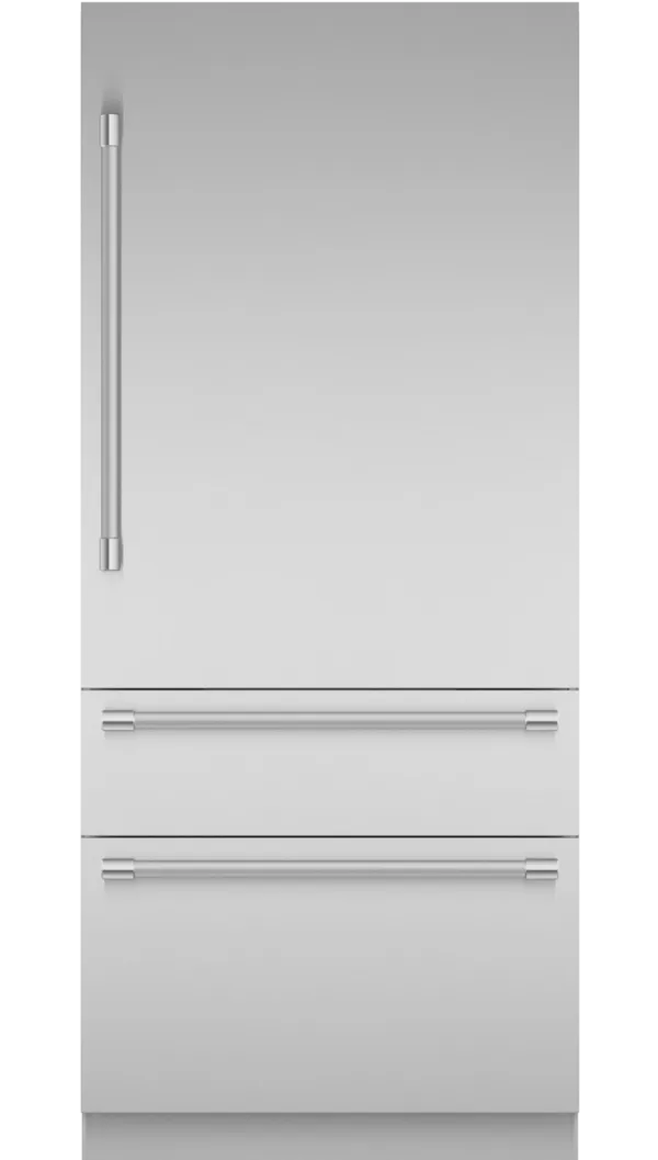 36 inch bottom freezer single door refrigeration doors closed