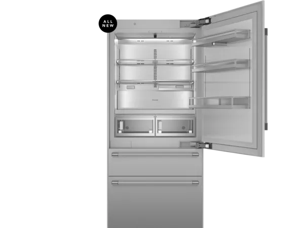 thermador 36 inch single door bottom freezer refrigerator professional handles
