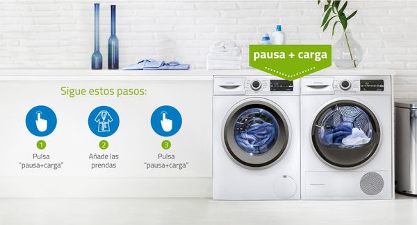 Lavadoras con función pausa + carga