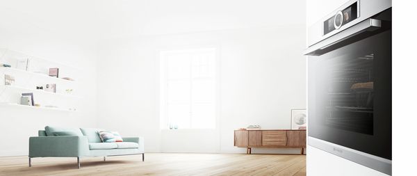 Näkymä Home Connect -uunista olohuoneeseen