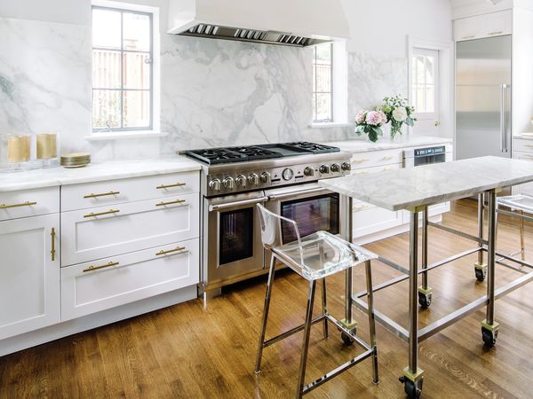 48 Inch Range White Marble Clear Chairs Kitchen