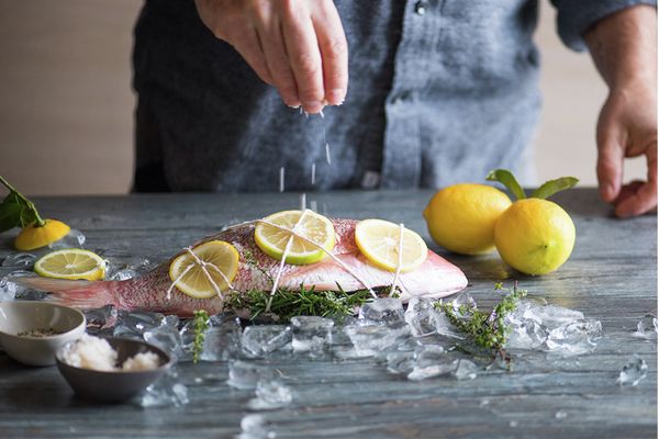 Oven Roasted Whole Fish with Lemon and Herbs