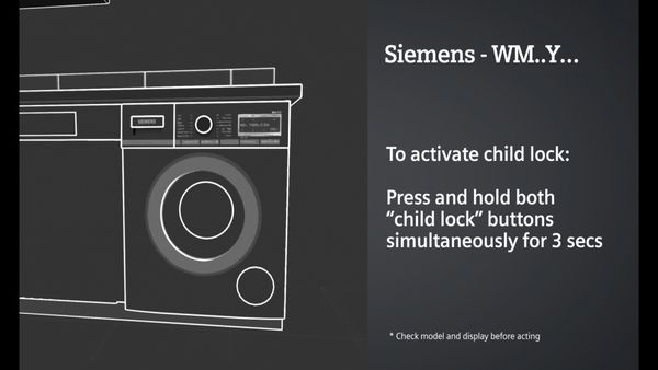 Siemens Hausgeräte Kindersicherung bei Waschmaschinen deaktivieren
