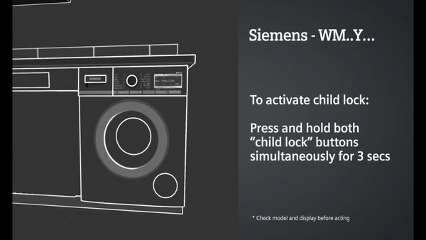 Siemens Huishoudelijke apparaten – Het kinderslot deactiveren bij wasmachines