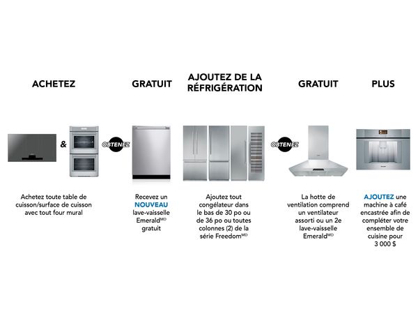 L'ensemble table de cuisson/surface de cuisson et four mural - Professional ou Masterpiece