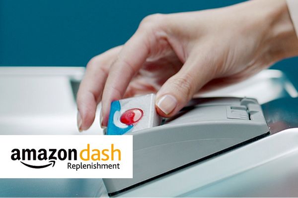 A tablet being placed in a Wi-Fi-enabled Home Connect dishwasher