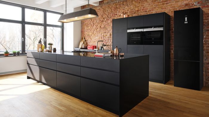 Cocinas diseño industrial de color negro