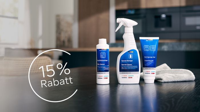 15 % Rabatt auf Zubehör und Reinigungsmittel
