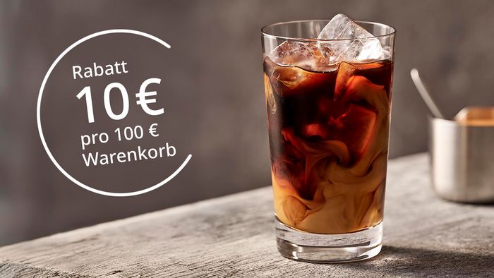 Aktionsangebot: 10 € Rabatt pro 100 € Warenkorb – perfekt für den Sommer mit Siemens Kaffeevollautomaten genießen.