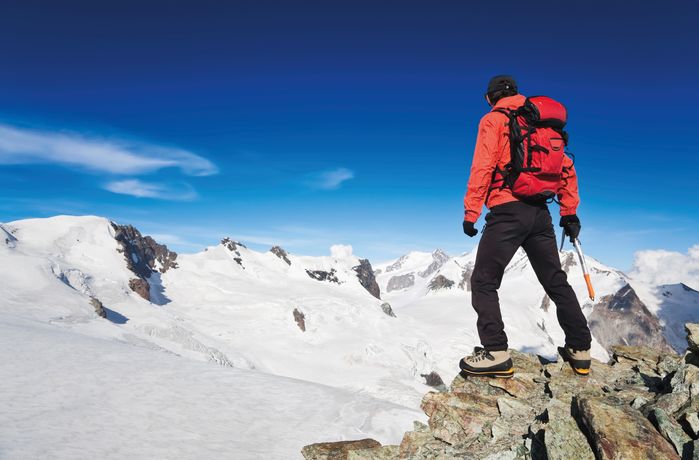 Siemens foto van een bergbeklimmer voor outdoor en impregneren wasprogramma