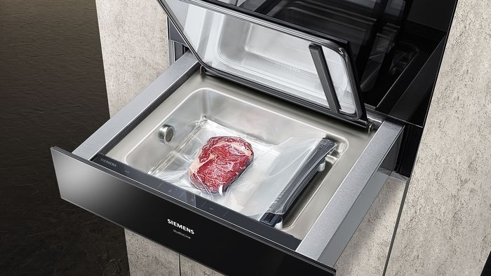 sous-vide meat in a vaccum drawer