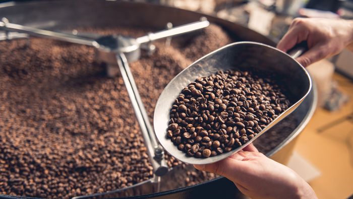 Cafetera café en grano
