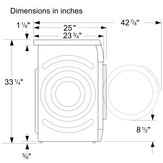 Washer Dryer Sizes Measurements Inches
