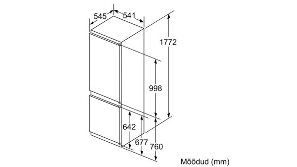 KI5862S30 Integreeritav külmik sügavkülmik sügavkülmik all NEFF EE