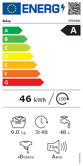 Oferta del día BALAY  Balay 3TS495X lavadora carga frontal 9kg 1400rpm  clase a libre instalación