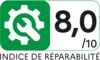 Indice de réparabilité 8.0 de 1 à 10
