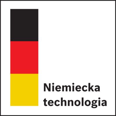 Logo niemiecka techologia z kolorami flagi niemiec