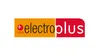 Buntes Logo für Electroplus, ein Elektronik-Händler, mit orangen und roten Texten.