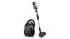 Four Bosch vacuum cleaners: canister, bagged, cordless stick, and upright models on display.