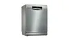 Three dishwashers in varying sizes and colors: a compact silver model, a sleek silver mid-sized unit, and a large white dishwasher.