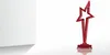 modern star trophy made of red glass