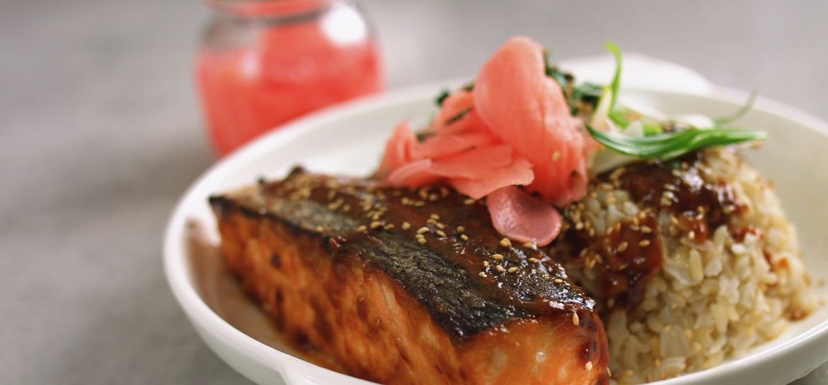 Rezept Gebackener Miso Lachs Mit Donburi Reis Neff