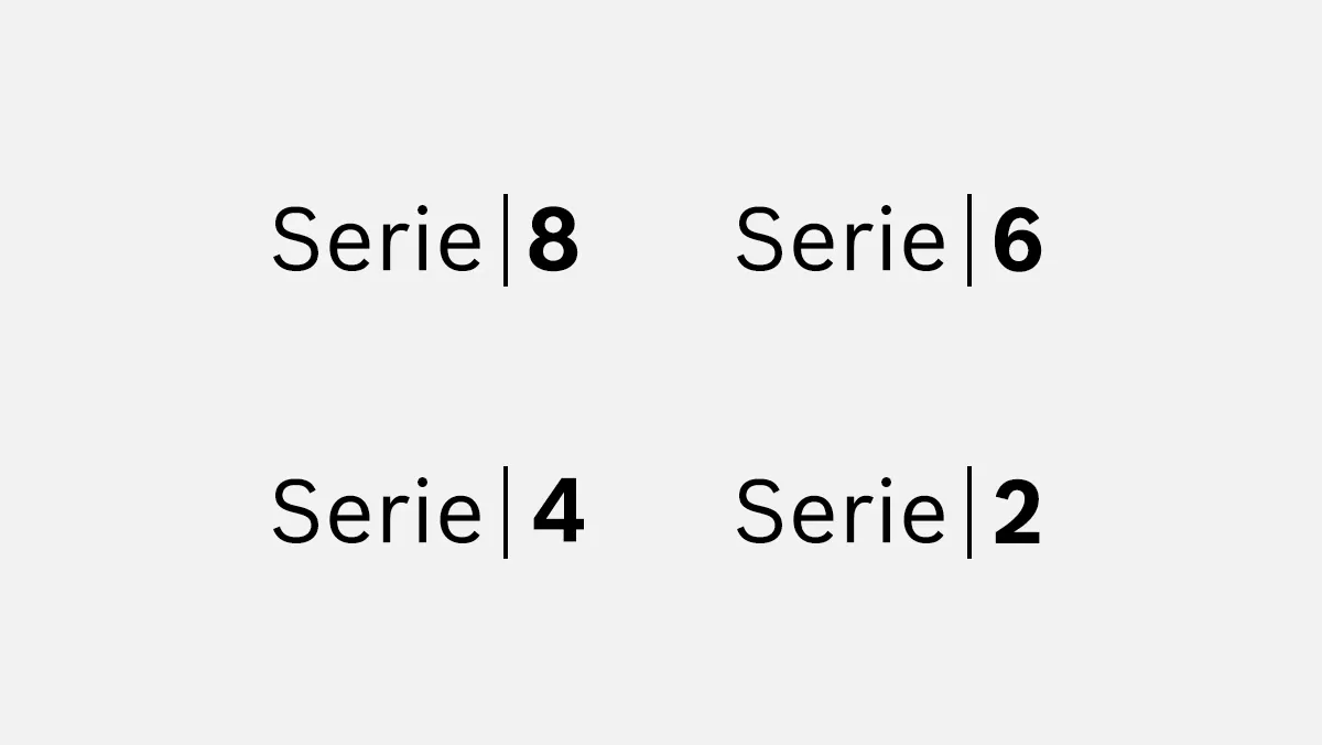 Slika sa tekstom na kojoj su prikazane četiri stavke označene kao „Serie“ sa brojevima 8, 6, 4 i 2, raspoređene u dva reda.