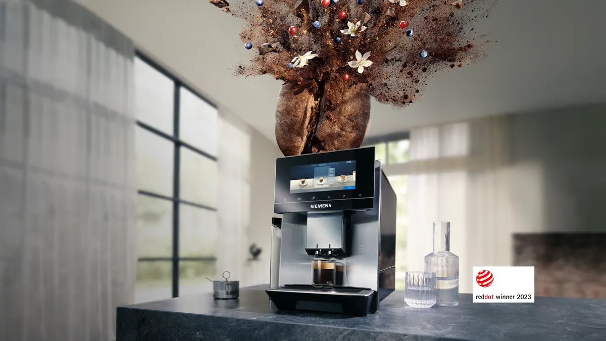 Coffee machine with exploding beans