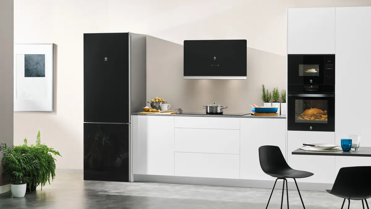 Cocina abierta serie crital negro